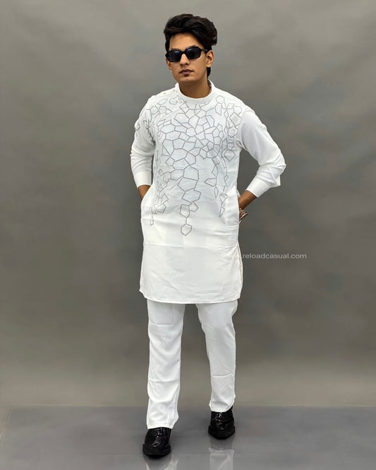 Geometric Print modern Textured kurta