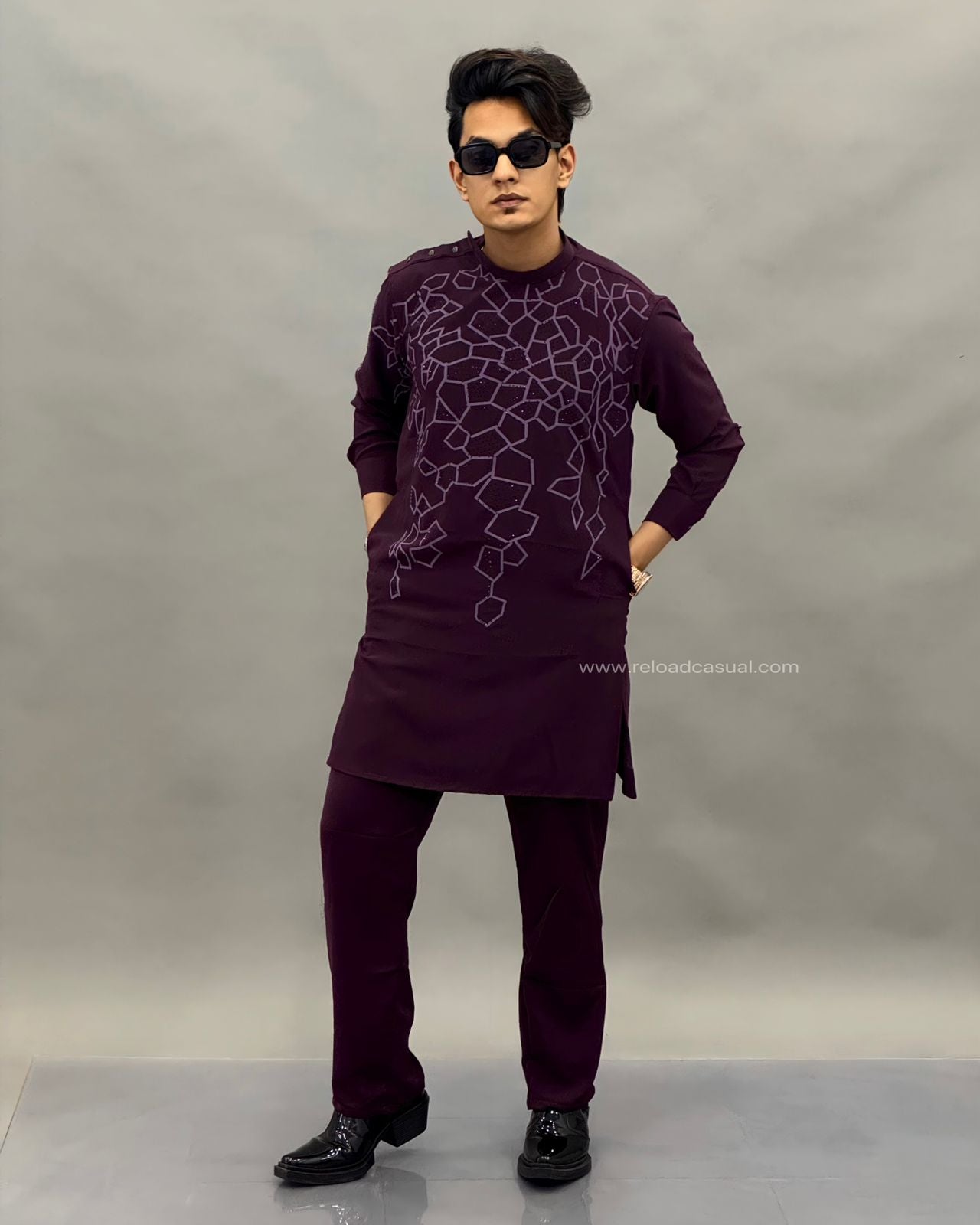 Geometric Print modern Textured kurta