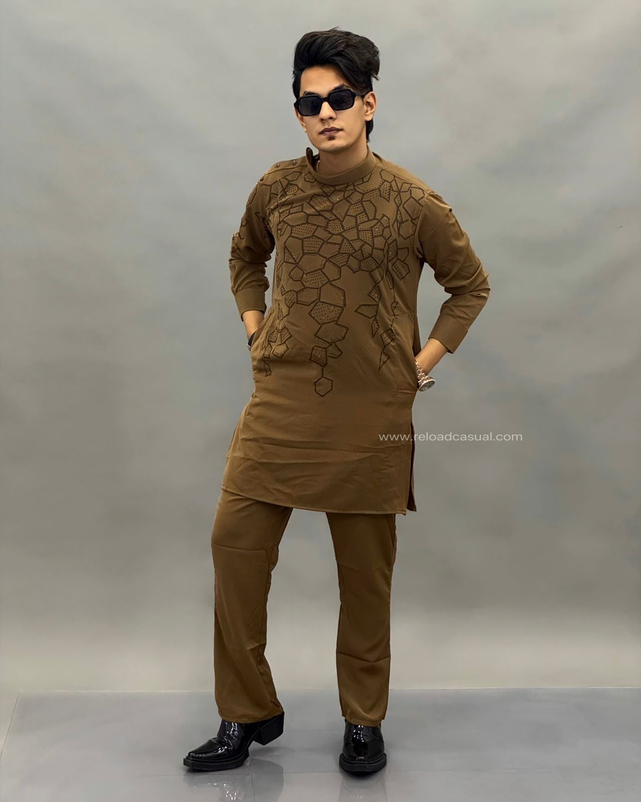 Geometric Print modern Textured kurta