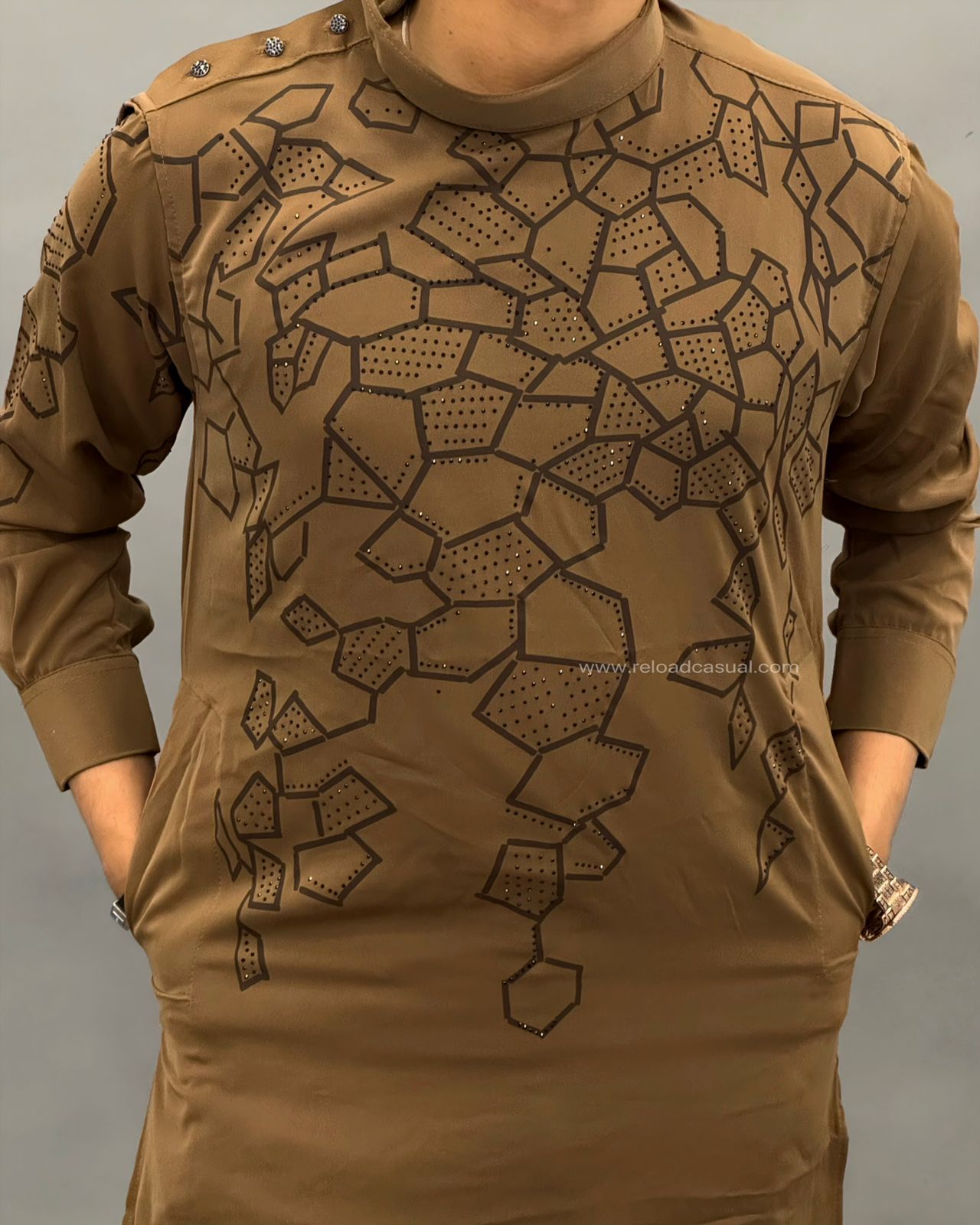 Geometric Print modern Textured kurta