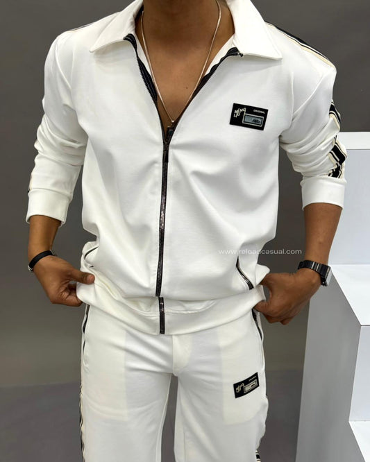 Collar Long Sleeves Zipper Tracksuit