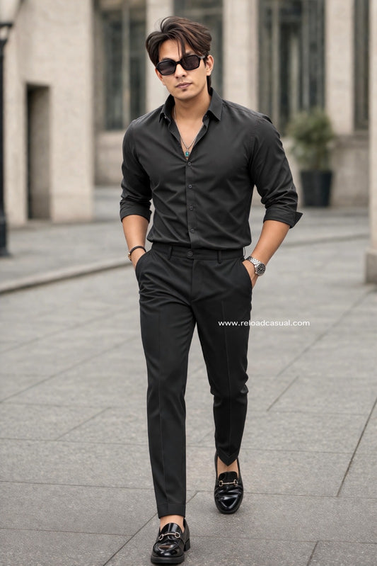 Matty Cotton Fabric Shirt & Adj Lycra Pant - Combo