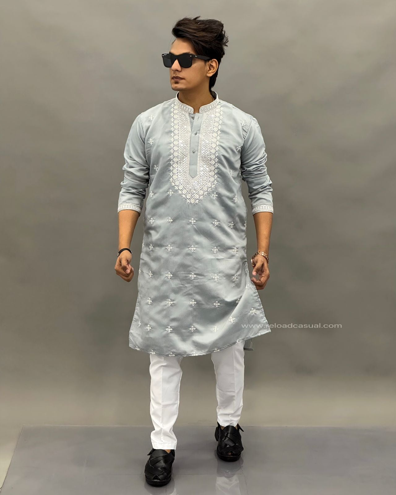 Mirror Work Men Kurta Payjama Combo