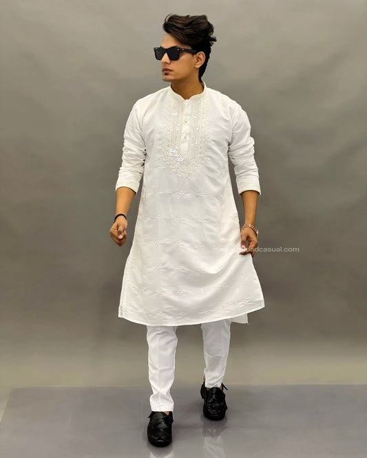 Mirror Work Men Kurta Payjama Combo