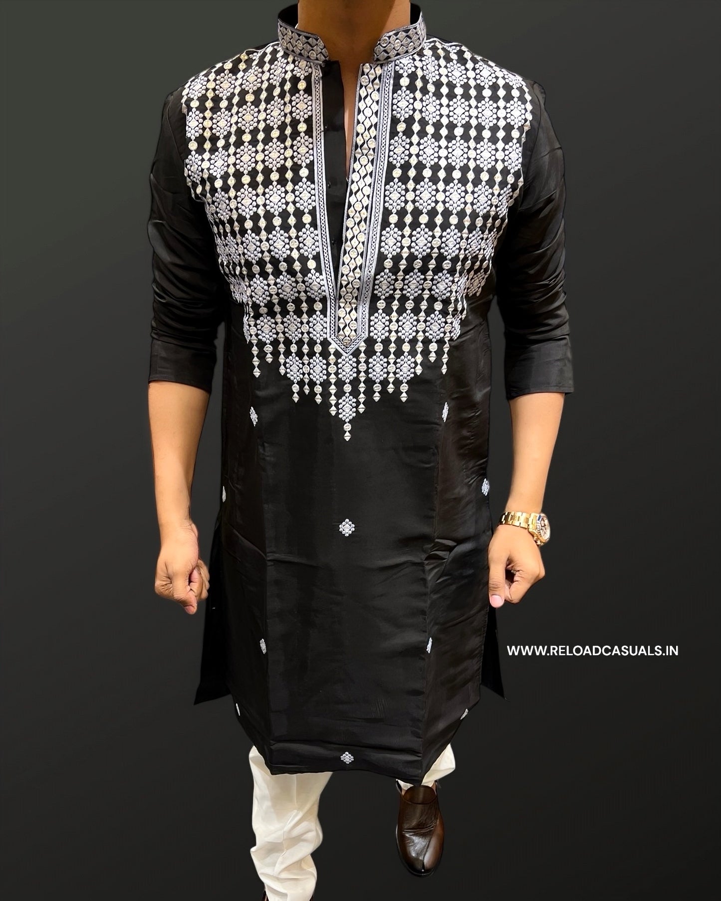 Embroidery Thread Work Kurta & Pyjama - Combo