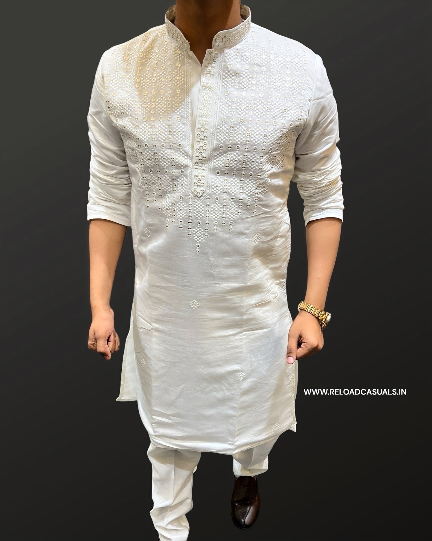 Embroidery Thread Work Kurta & Pyjama - Combo