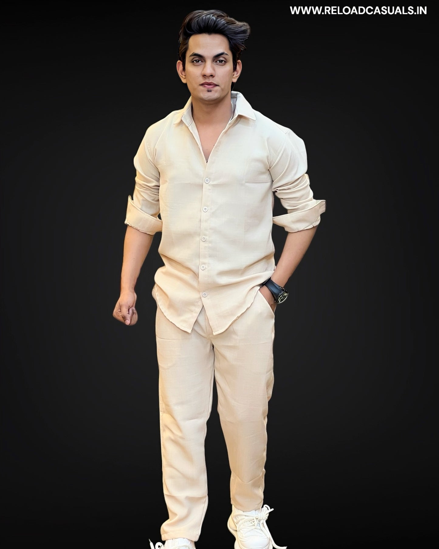 Linen Fabric Full Track Suit - Combo