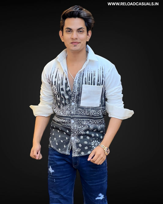 Spread Collar Print Imp Shirt