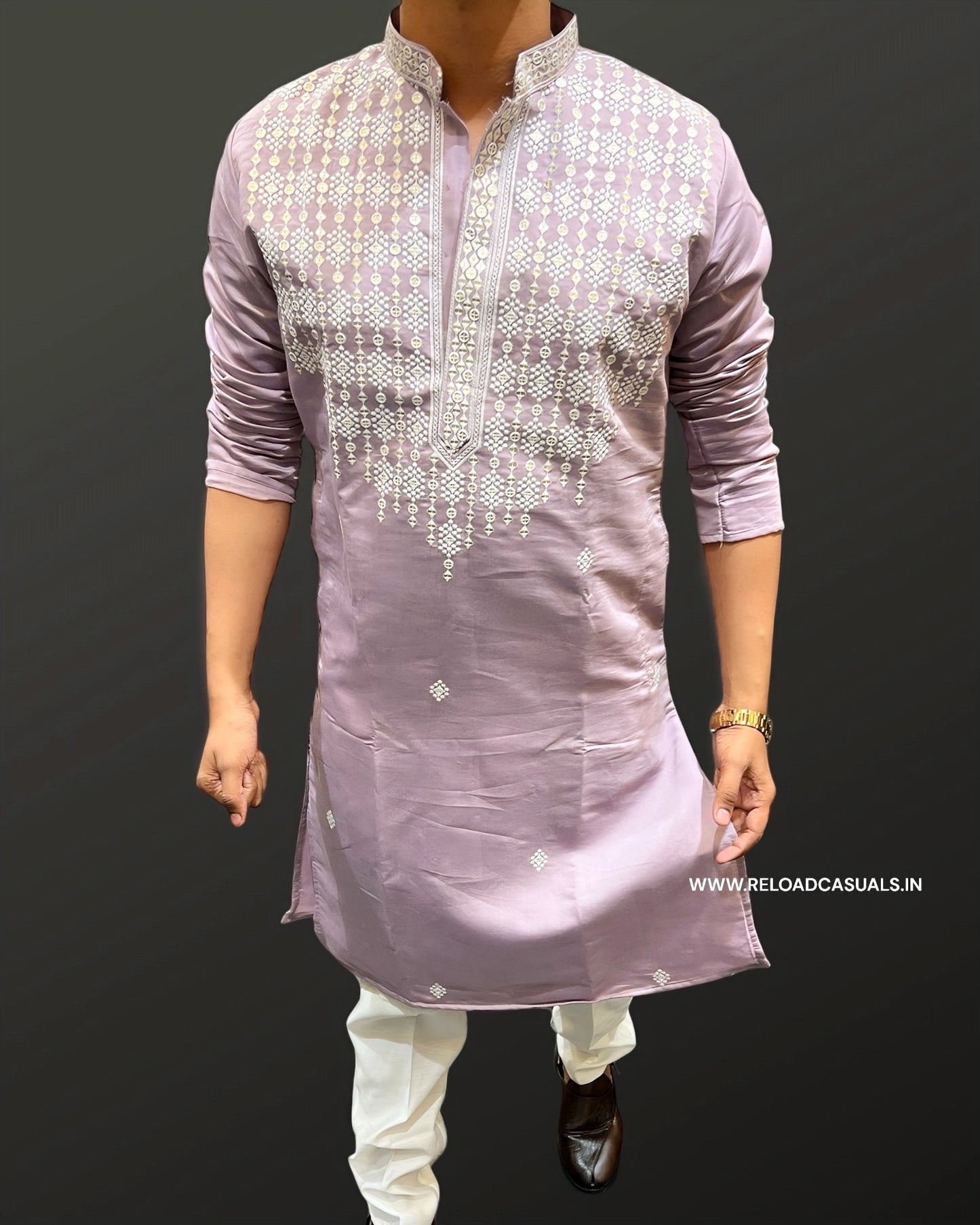 Embroidery Thread Work Kurta & Pyjama - Combo