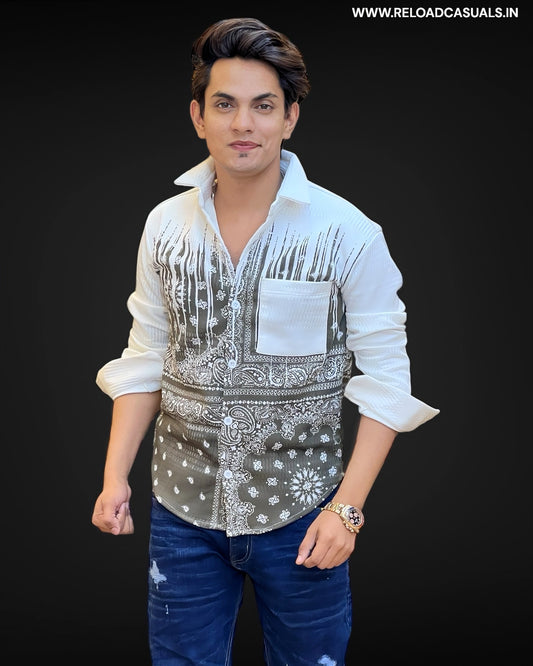 Spread Collar Print Imp Shirt