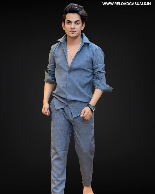Linen Fabric Full Track Suit - Combo