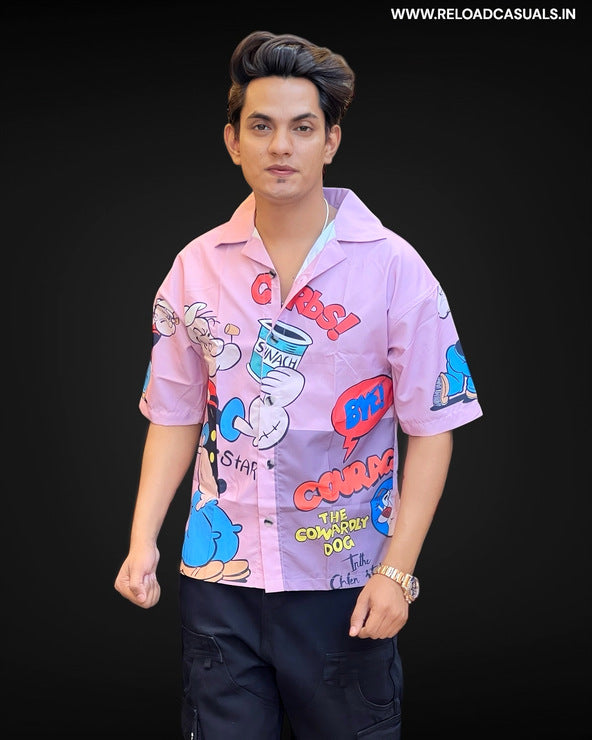 Poppy Design Print Half Shirt