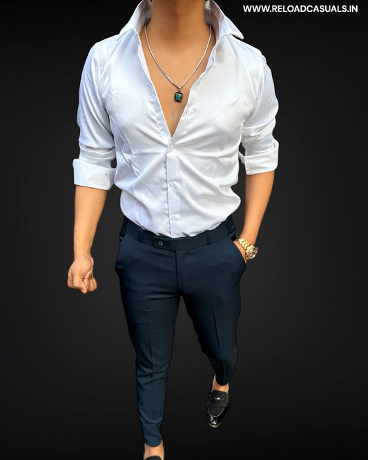 Satin Shirt & Adj Lycra Pant - Combo