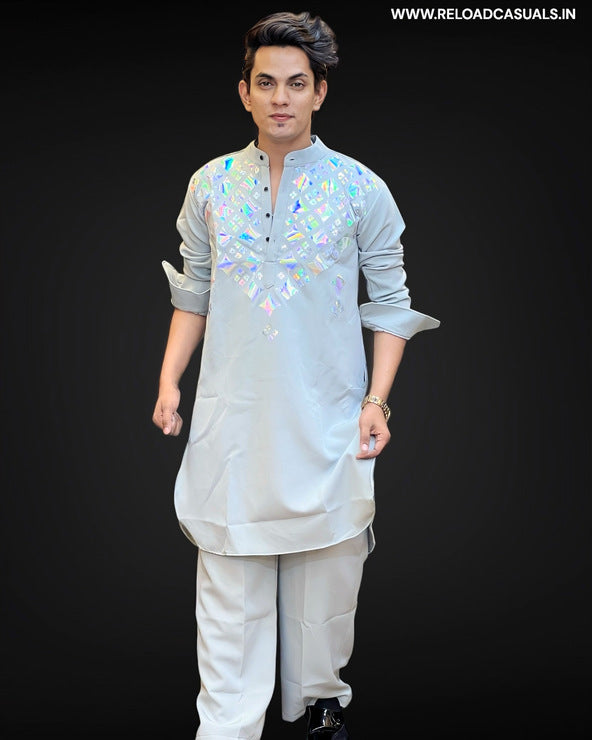 New Viscosity Pattern Design Kurta & Pyjama - Combo