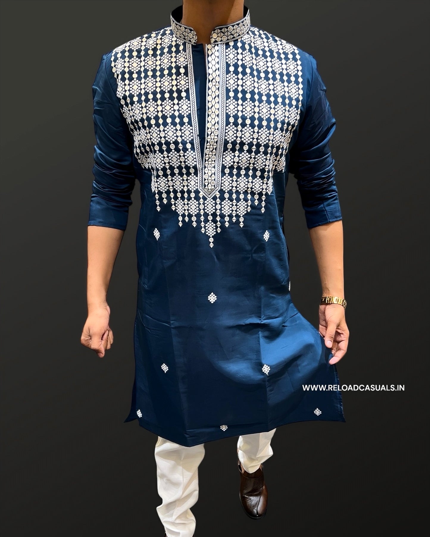Embroidery Thread Work Kurta & Pyjama - Combo