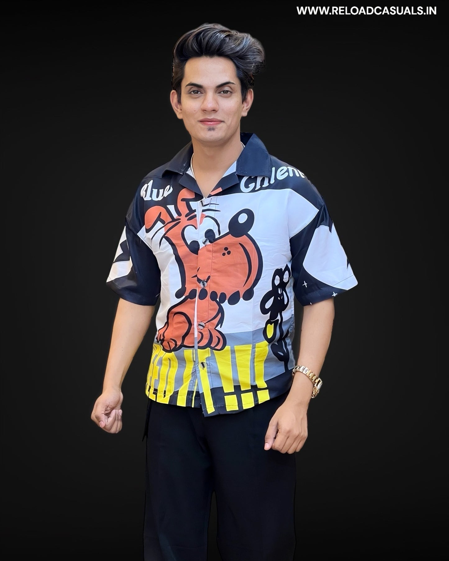 Urban Trend Men's Print Half Shirt