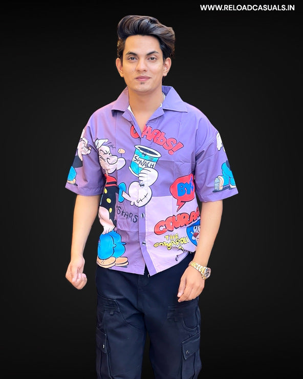 Poppy Design Print Half Shirt