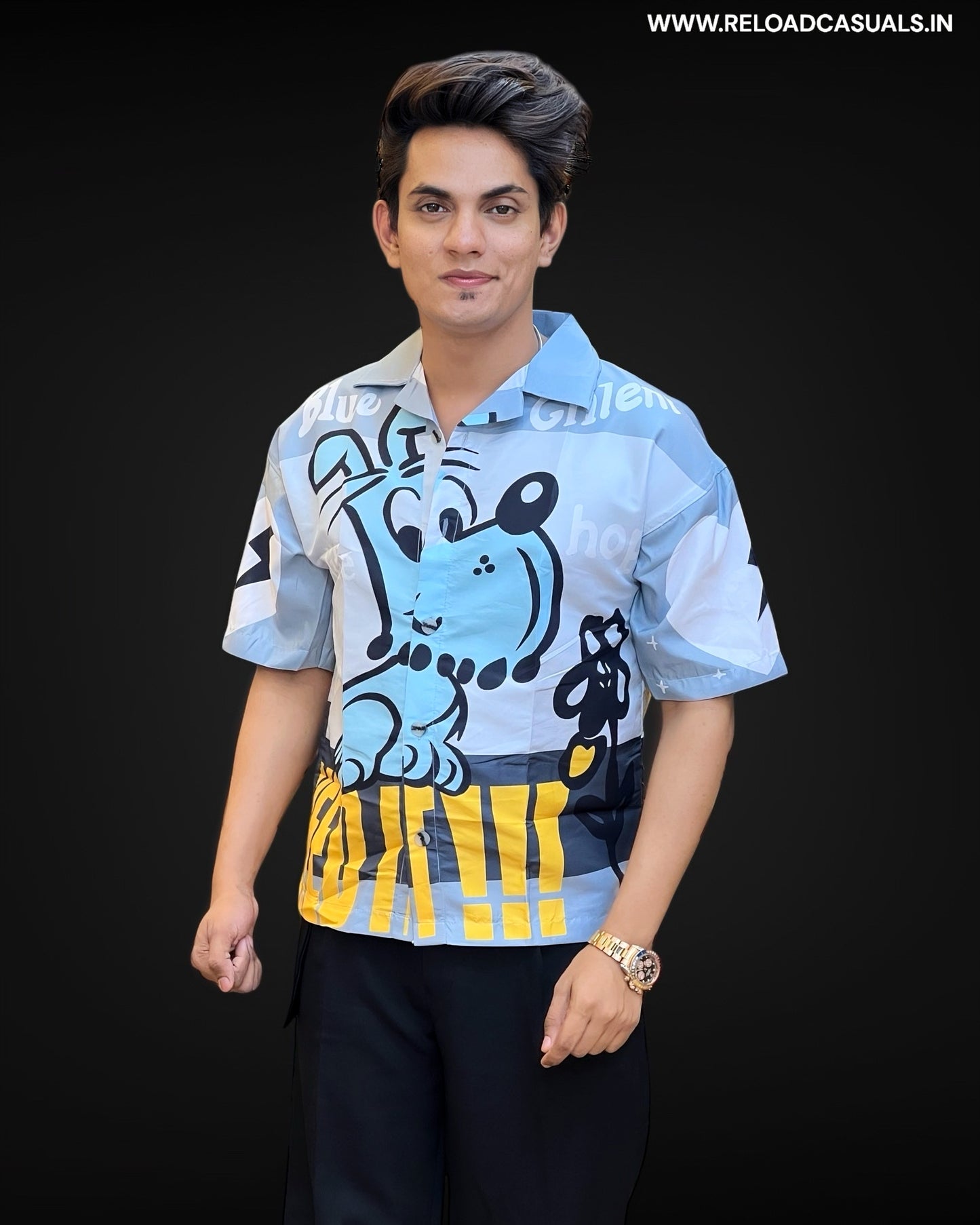Urban Trend Men's Print Half Shirt