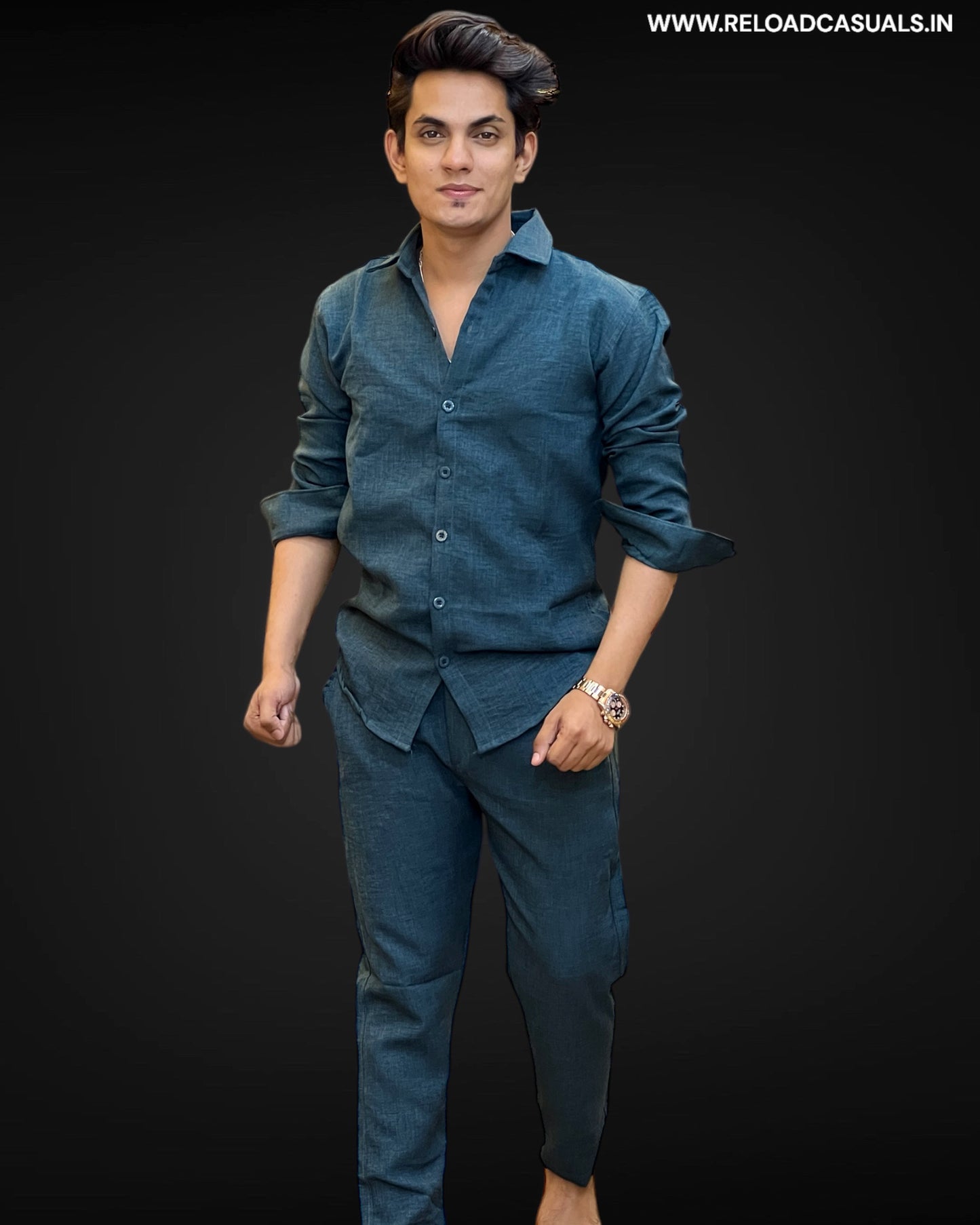 Linen Fabric Full Track Suit - Combo