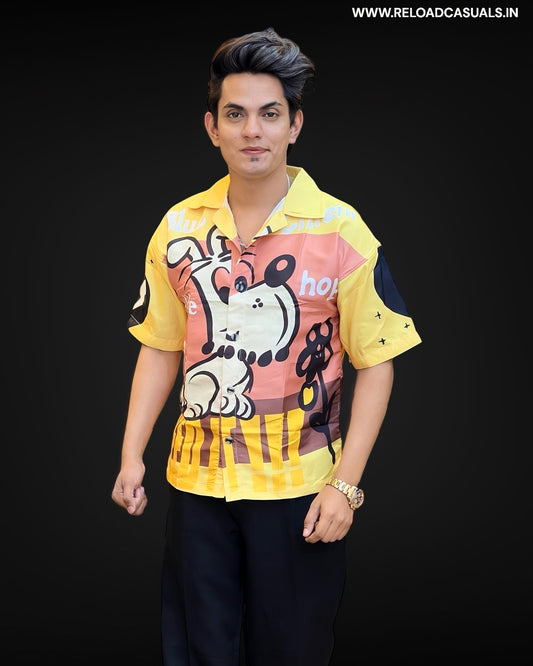 Urban Trend Men's Print Half Shirt