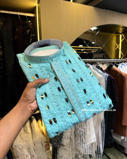 New Mirror Design Kurta & Pyjama - Combo