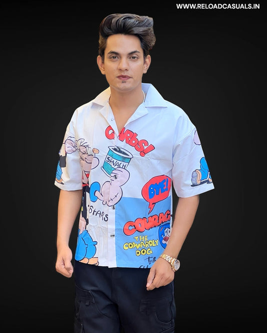 Poppy Design Print Half Shirt