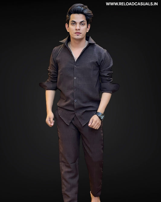Linen Fabric Full Track Suit - Combo