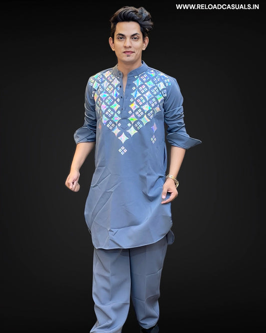 New Viscosity Pattern Design Kurta & Pyjama - Combo